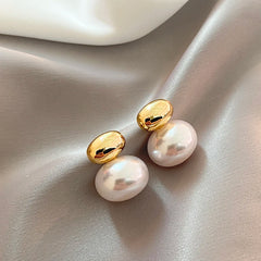 French Bean Pearl Earrings