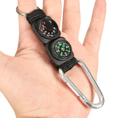 3 In 1 Camping Compass Keychain