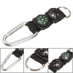 3 In 1 Camping Compass Keychain