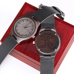 Engraved Wooden Watch - For Stepson When The Road Gets Tough